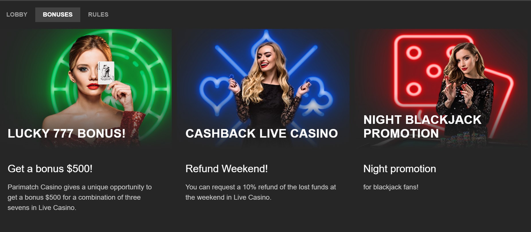 Parimatch Casino Para Yatırma Bonusu