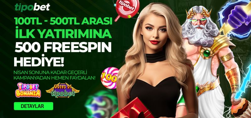 100-500 TL arası ilk yatırımına 500 freespin hediye!